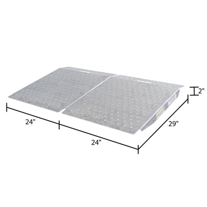 Guardian 2 Pack Heavy Duty Aluminum Shed Ramp, Loading for Mowers, ATV, Silver - Find Fresh Goods