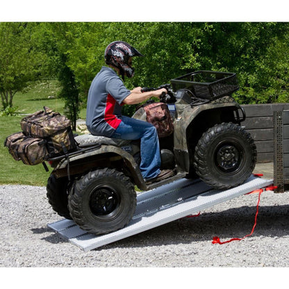 Black Widow 6’ 5” Punch Plate Aluminum Wide ATV Ramp, 1,500 Lbs Capacity, Silver - Find Fresh Goods
