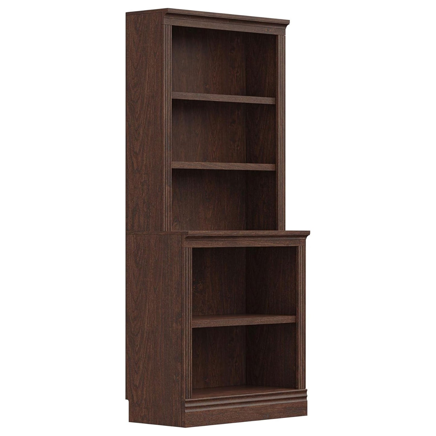 VAUXHILL & CO. Halston Multi-Depth Bookcase, Adjustable Shelving Unit, Cherry
