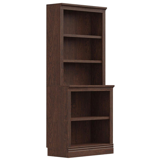 VAUXHILL & CO. Halston Multi-Depth Bookcase, Adjustable Shelving Unit, Cherry