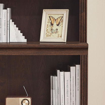 VAUXHILL & CO. Halston Multi-Depth Bookcase, Adjustable Shelving Unit, Cherry