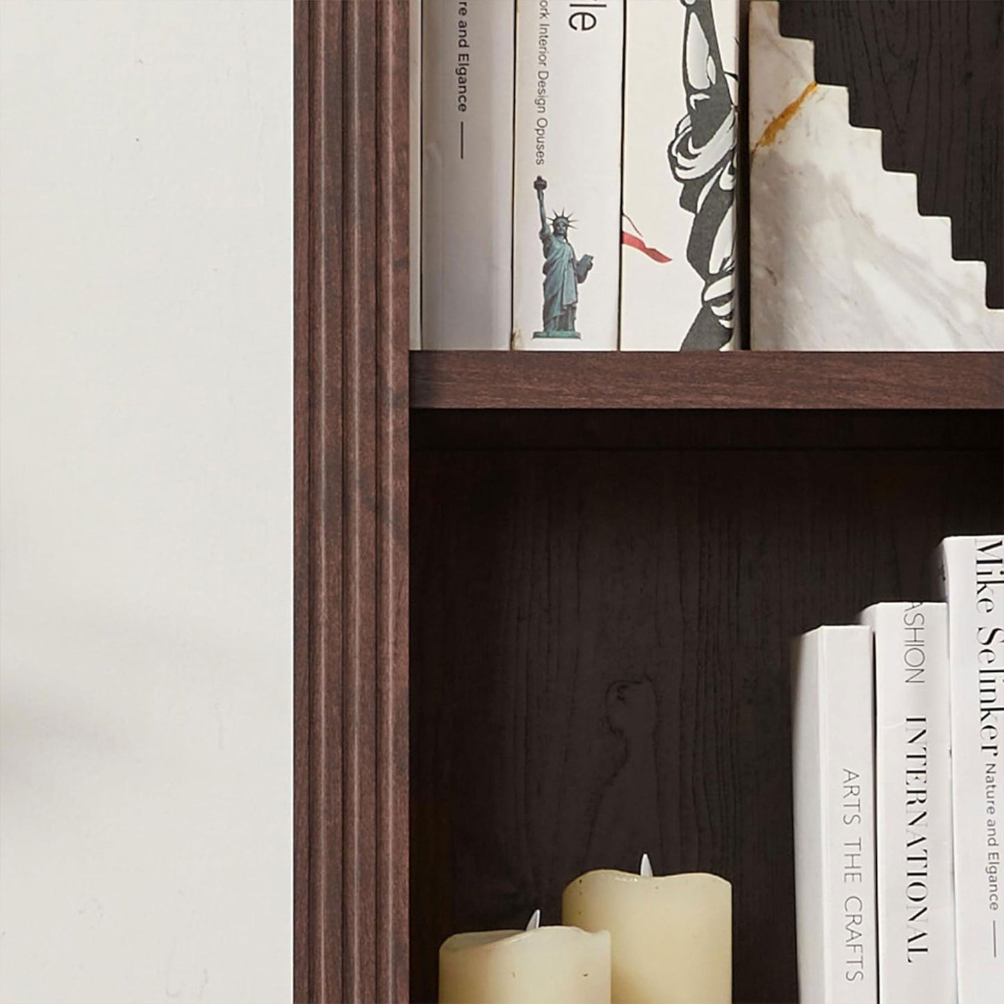 VAUXHILL & CO. Halston Narrow Bookcase, Adjustable Open Shelving Unit, Cherry