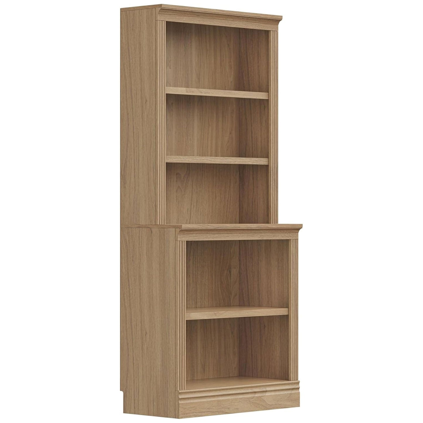 VAUXHILL & CO. Halston Multi-Depth Bookcase, Adjustable Shelving Unit, Oak