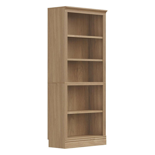 VAUXHILL & CO. Halston Standard Bookcase Adjustable Storage Shelving Unit, Oak