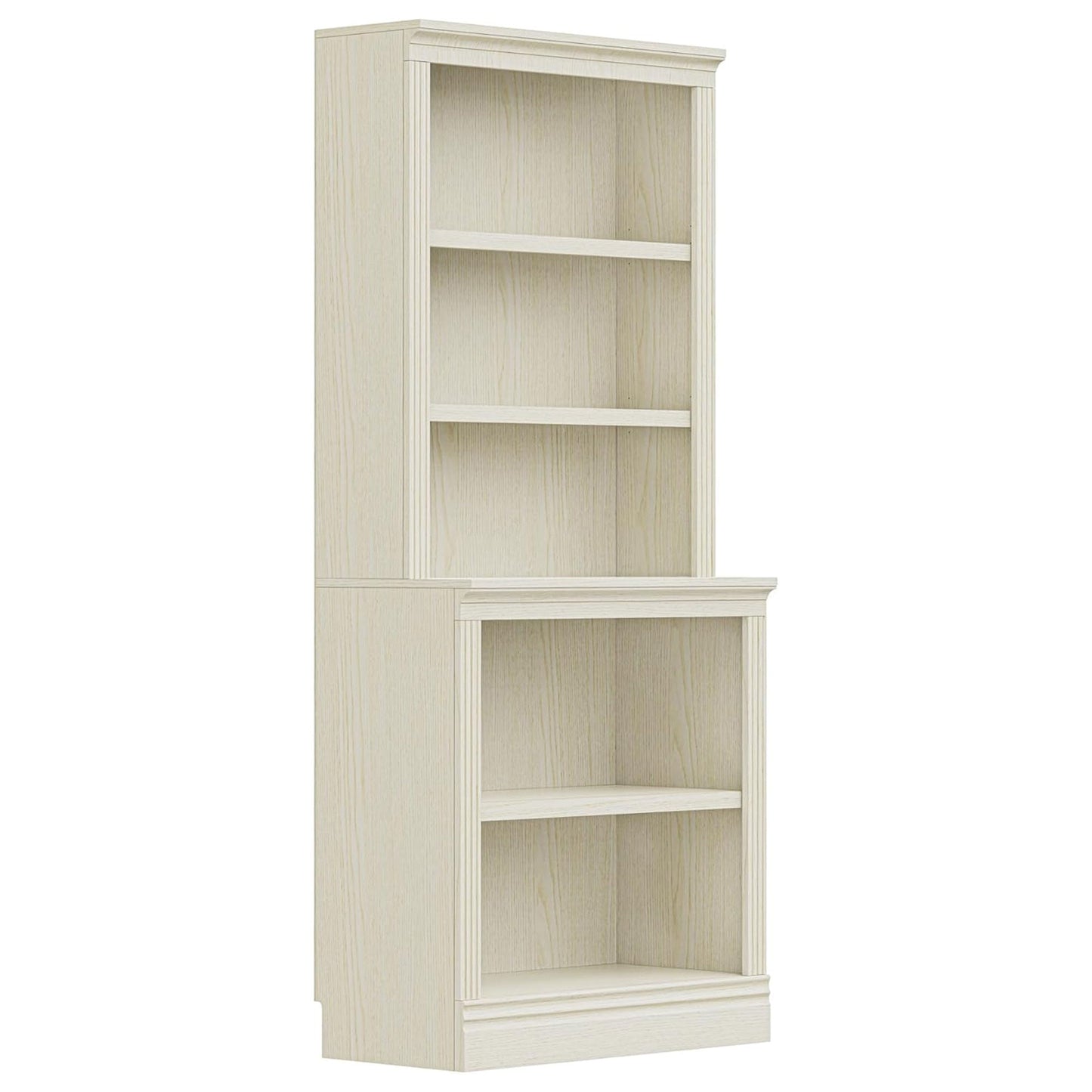 VAUXHILL & CO. Halston Multi-Depth Bookcase, Adjustable Shelving Unit, Cream