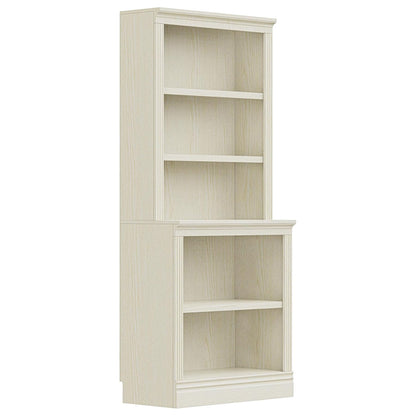 VAUXHILL & CO. Halston Multi-Depth Bookcase, Adjustable Shelving Unit, Cream