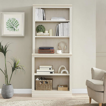 VAUXHILL & CO. Halston Multi-Depth Bookcase, Adjustable Shelving Unit, Cream