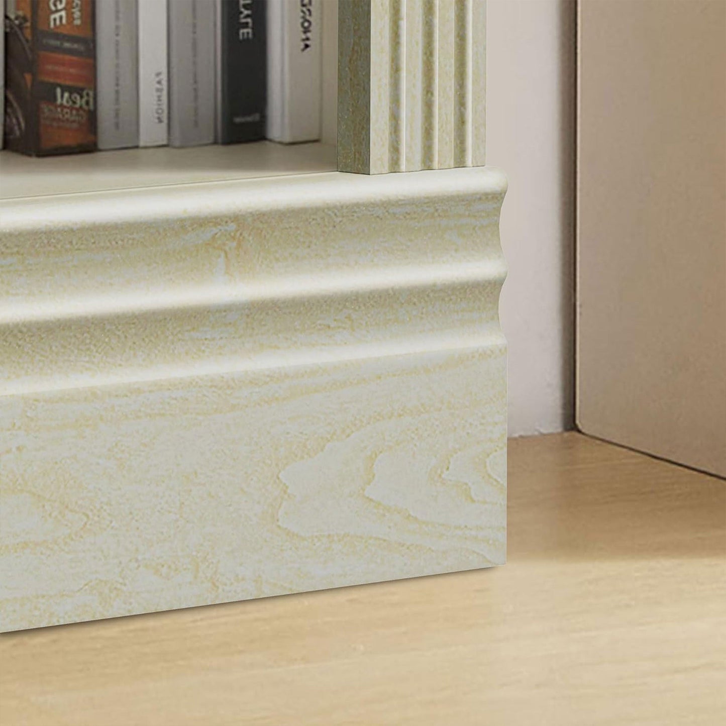 VAUXHILL & CO. Halston Multi-Depth Bookcase, Adjustable Shelving Unit, Cream