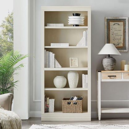 VAUXHILL & CO. Halston Standard Bookcase, Adjustable Shelving Unit, Cream