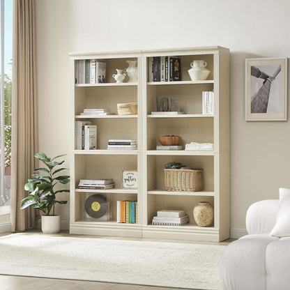 VAUXHILL & CO. Halston Standard Bookcase, Adjustable Shelving Unit, Cream