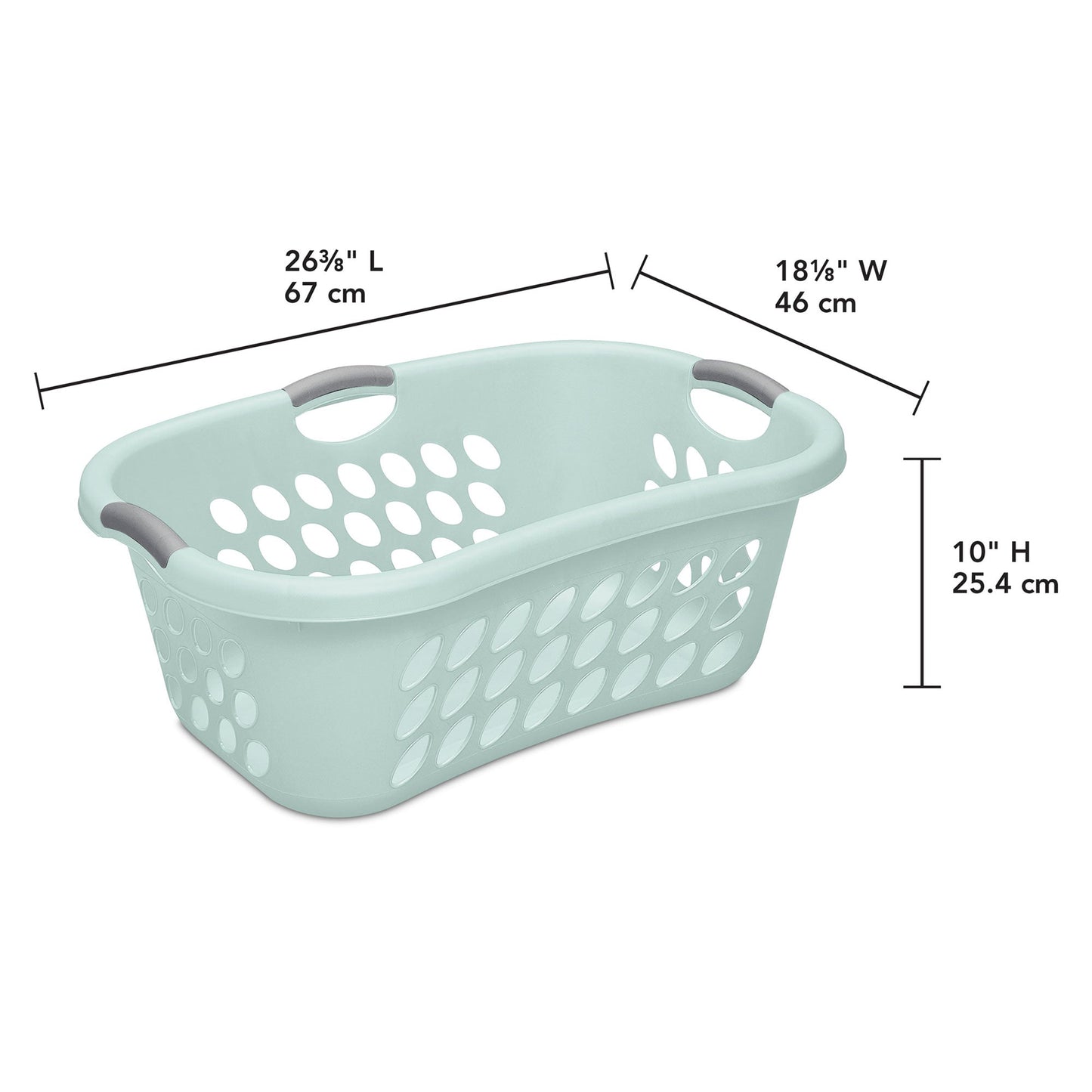 Sterilite 6 Pack Plastic Laundry Basket Ultra HipHold 1.25 Bu Contour Rim, Mint