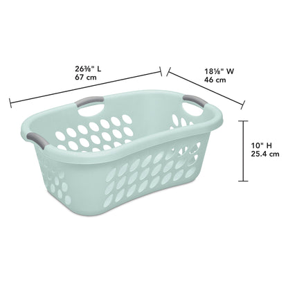 Sterilite 6 Pack Plastic Laundry Basket Ultra HipHold 1.25 Bu Contour Rim, Mint