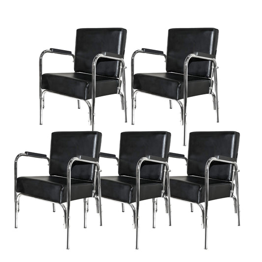 PureSana 5 Pack Chromium Ella Professional Auto Reclining Shampoo Chair, Black