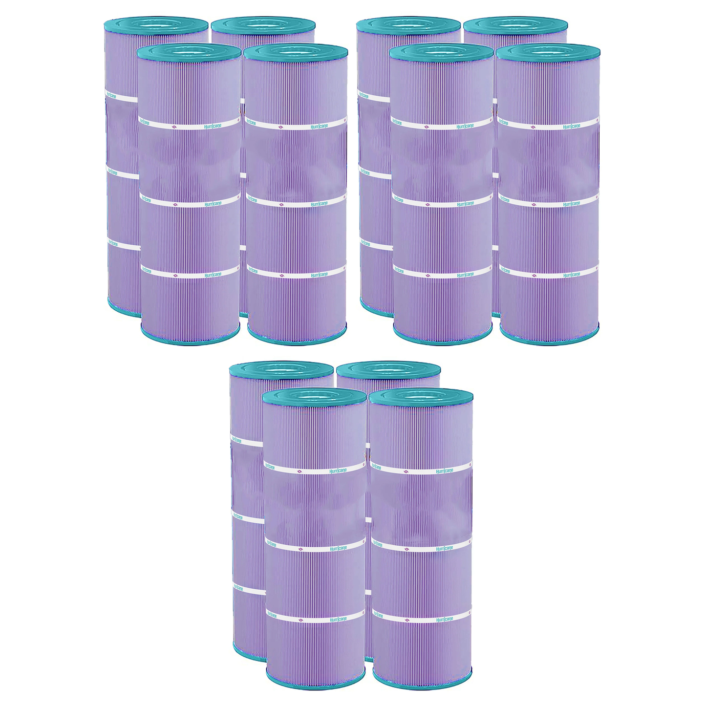 Hurricane 12 Pack HF7483-04P Platinum Purple Pool Filter Cartridge Replacement