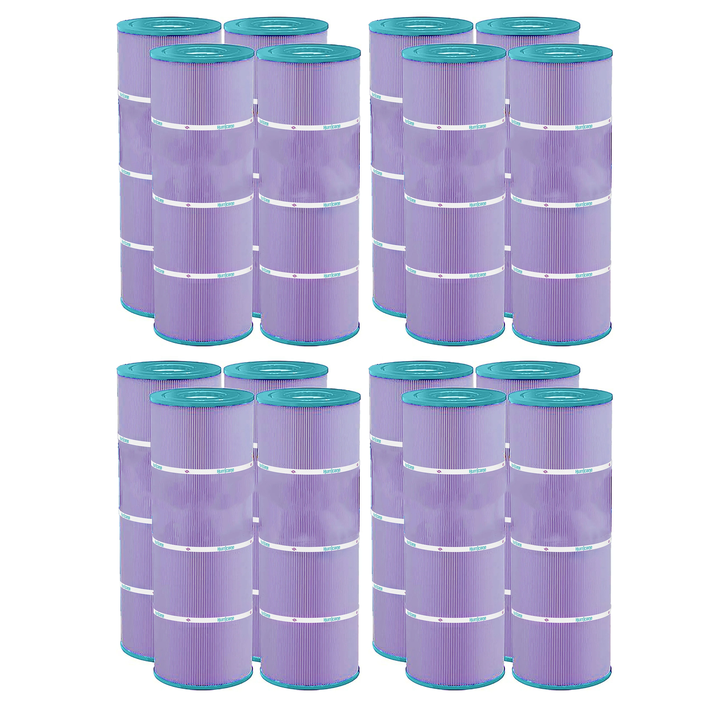 Hurricane 16 Pack HF7483-04P Platinum Purple Pool Filter Cartridge Replacement
