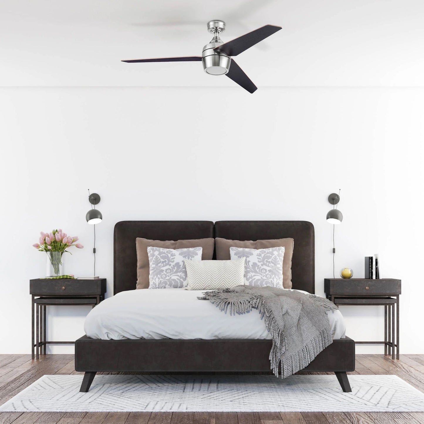 Honeywell Eamon Ceiling Fan, Quiet Motor and Remote Control, 52", Brushed Nickel
