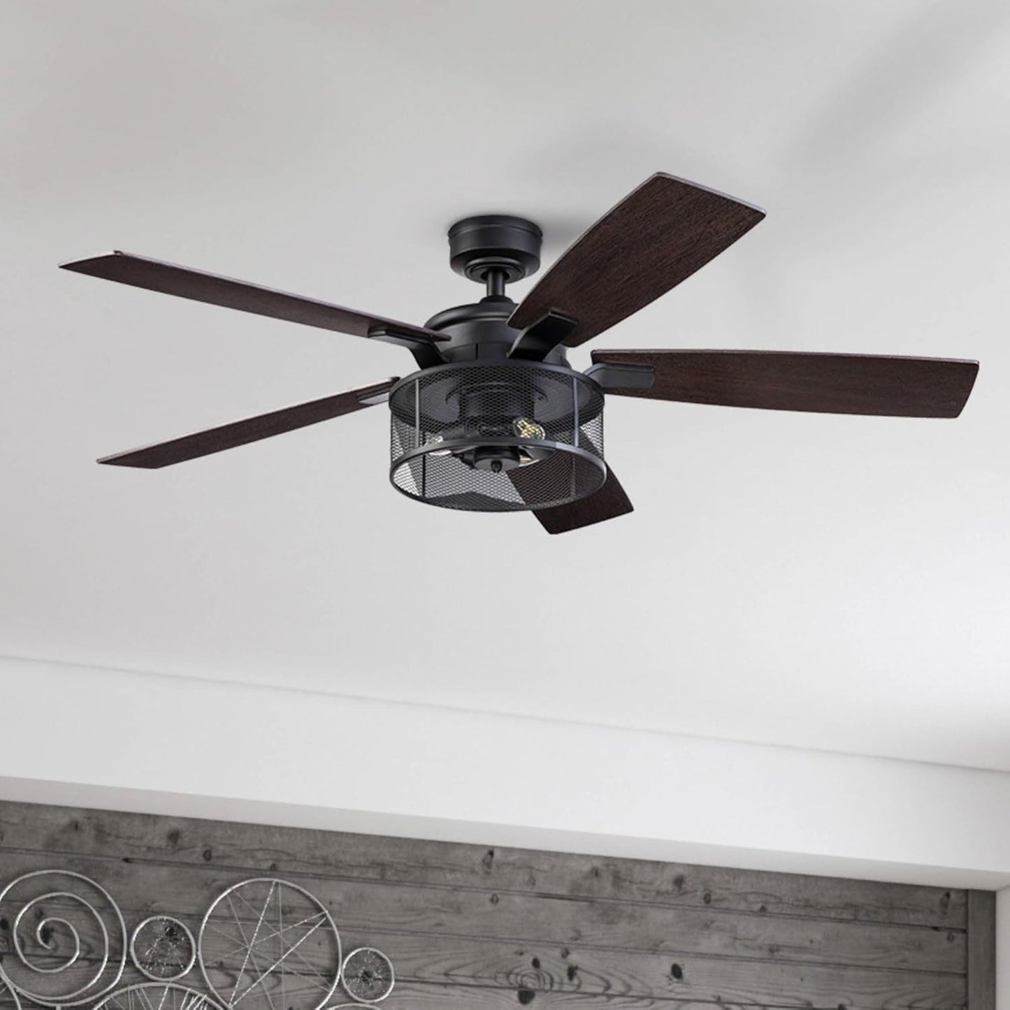Honeywell Carnegie Ceiling Fan, Quiet Motor and Remote Control, 52", Matte Black