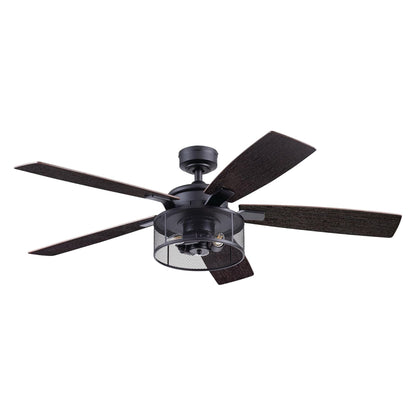 Honeywell Carnegie Ceiling Fan, Quiet Motor and Remote Control, 52", Matte Black