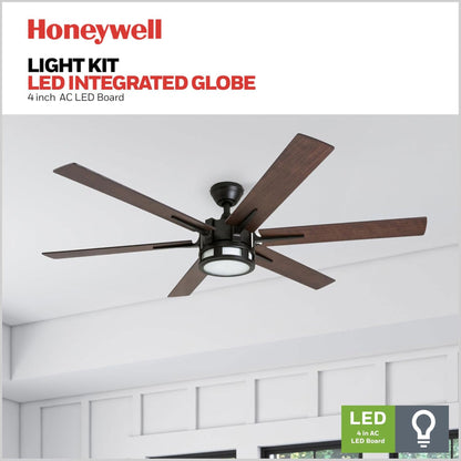 Honeywell Kaliza Ceiling Fan with Quiet Motor and Remote Control, 56", Bronze