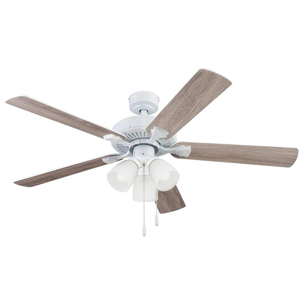 Portage Bay 52" Stannor Ceiling Fan Indoor Light Kit with 3 Bulbs, 51435, White