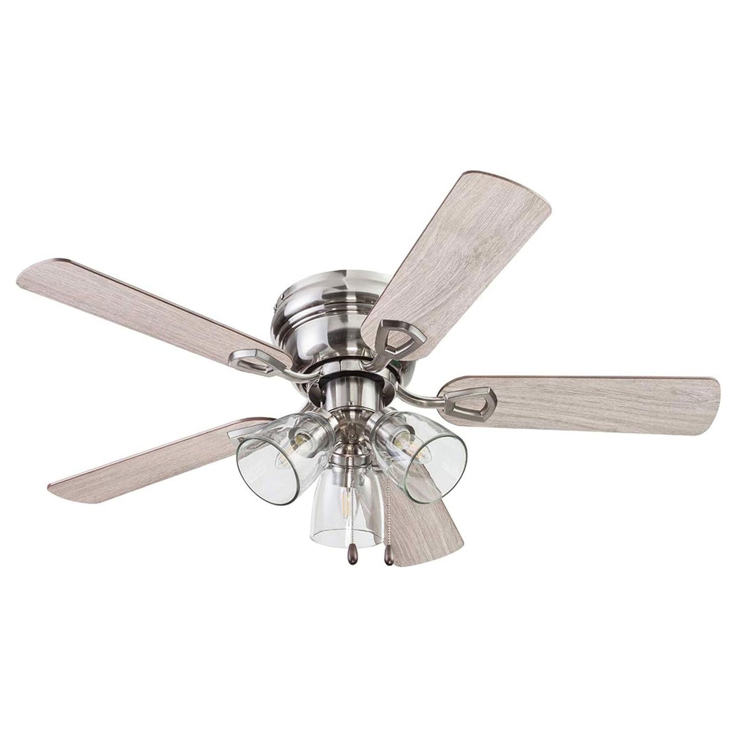 Portage Bay Renton Ceiling Fan, Quiet Reversible Motor, 42 Inch, Brushed Nickel