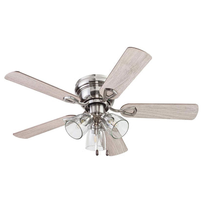 Portage Bay Renton Ceiling Fan, Quiet Reversible Motor, 42 Inch, Brushed Nickel
