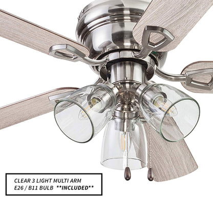 Portage Bay Renton Ceiling Fan, Quiet Reversible Motor, 42 Inch, Brushed Nickel