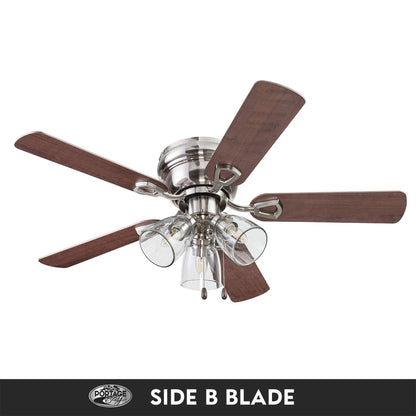 Portage Bay Renton Ceiling Fan, Quiet Reversible Motor, 42 Inch, Brushed Nickel