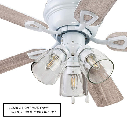 Portage Bay Renton Ceiling Fan with Quiet, Reversible Motor, 52", Brushed Nickel