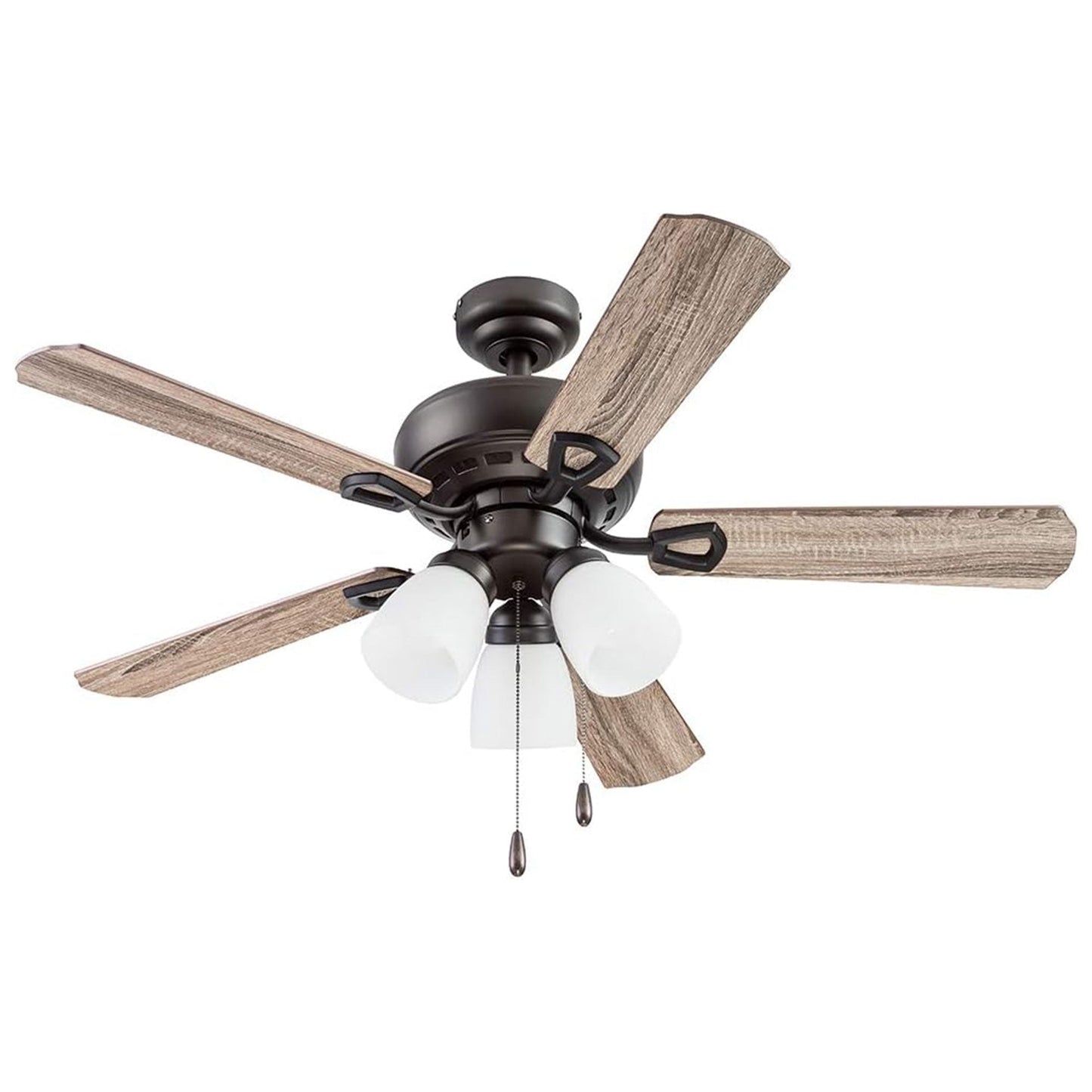 Portage Bay Miller Park Ceiling Fan w/ 5 Reversible Blades & Motor, 44", Bronze