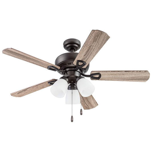 Portage Bay Miller Park Ceiling Fan w/ 5 Reversible Blades & Motor, 44", Bronze