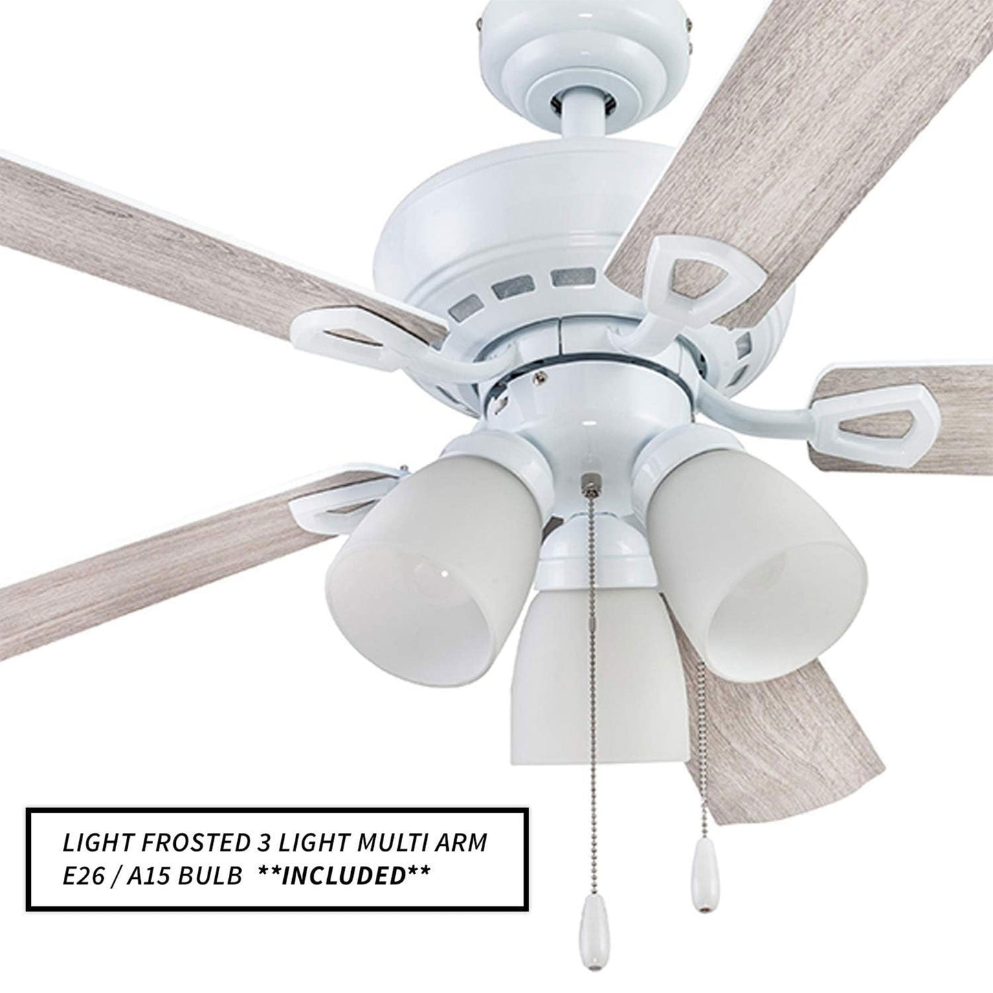 Portage Bay Miller Park Ceiling Fan w/ Reversible Blades, 44", Brushed Nickel
