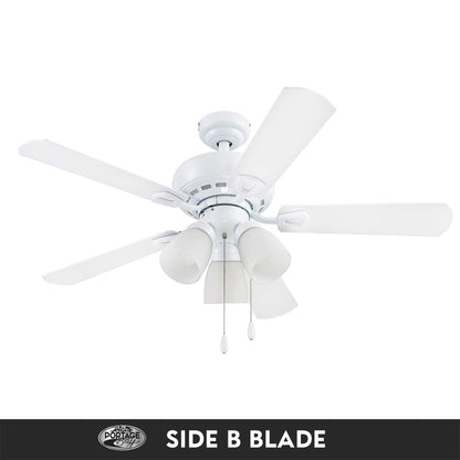 Portage Bay Miller Park Ceiling Fan w/ Reversible Blades, 44", Brushed Nickel