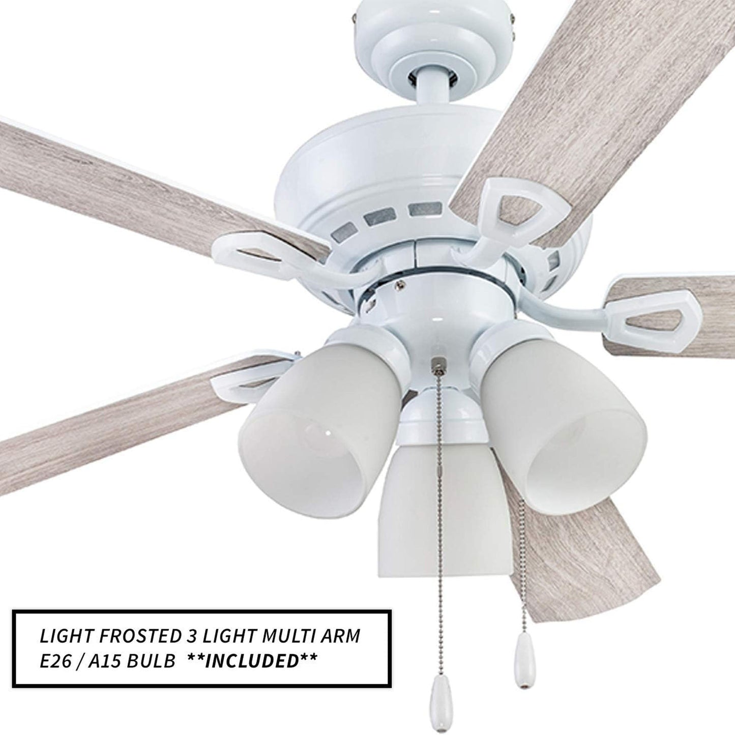 Portage Bay Miller Park Ceiling Fan w/ 5 Reversible Blades & Motor, 44", White