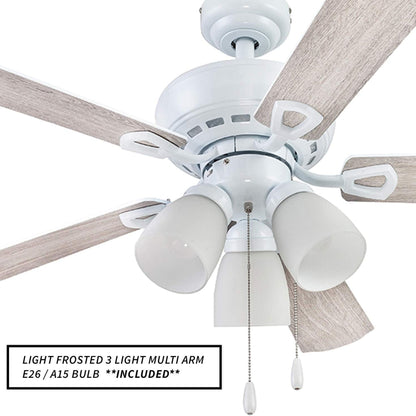Portage Bay Miller Park Ceiling Fan w/ 5 Reversible Blades & Motor, 44", White