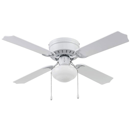 Portage Bay Cherry Hill Ceiling Fan with Quiet, Reversible Motor, 42", White