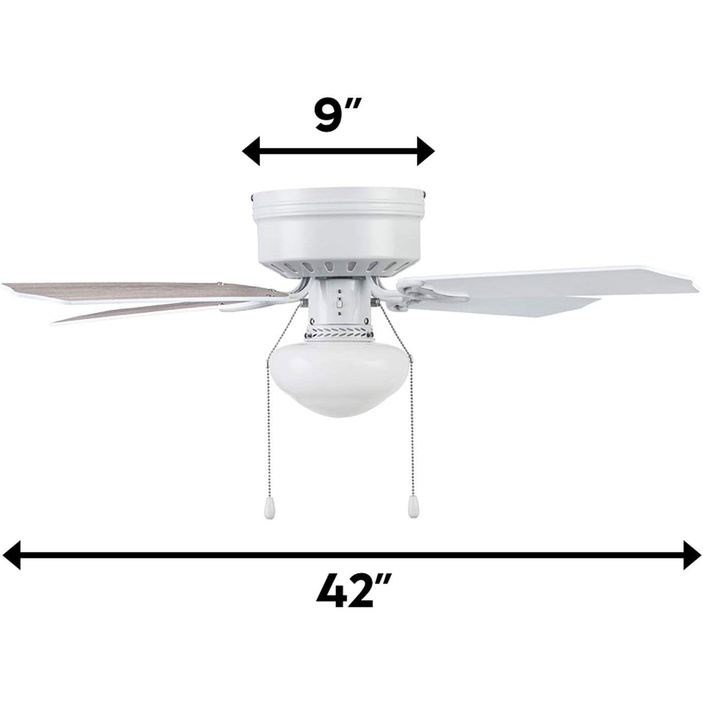 Portage Bay Cherry Hill Ceiling Fan with Quiet, Reversible Motor, 42", White