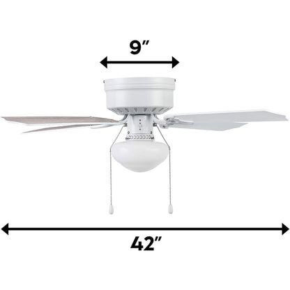 Portage Bay Cherry Hill Ceiling Fan with Quiet, Reversible Motor, 42", White