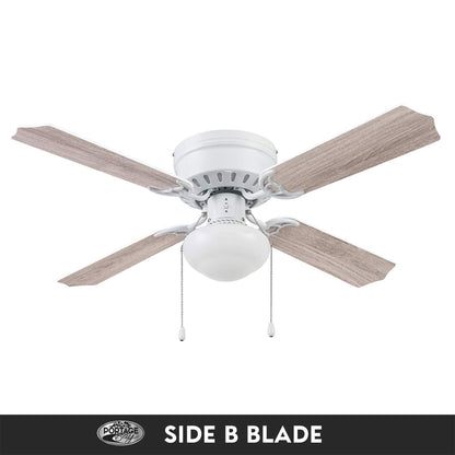 Portage Bay Cherry Hill Ceiling Fan with Quiet, Reversible Motor, 42", White
