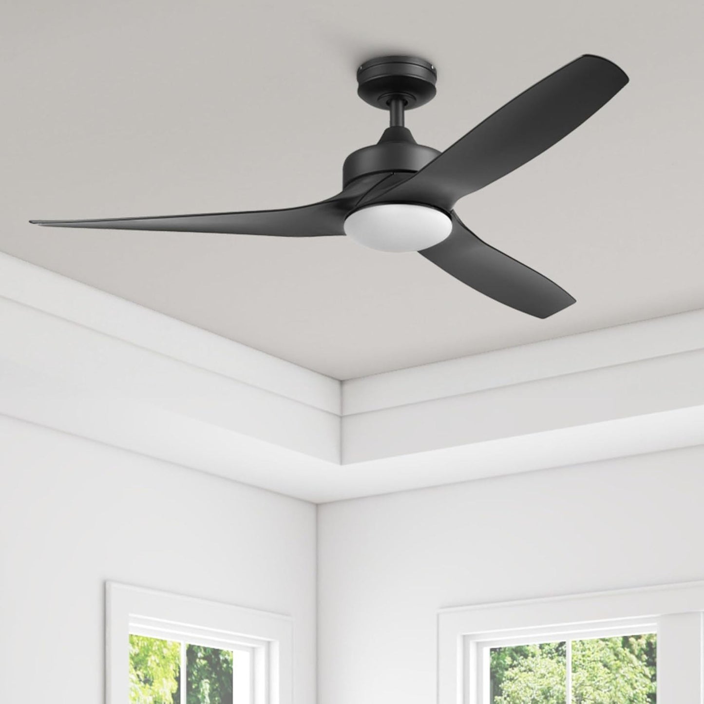 Honeywell Lynton 52" Ceiling Fan w/ Remote, & Reversible Blades, Matte Black