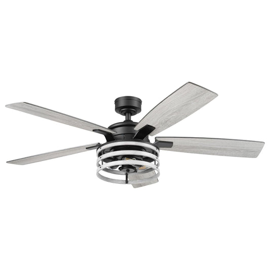 Honeywell Carnegie Ceiling Fan, Quiet Motor and Remote Control, 52", Matte Black