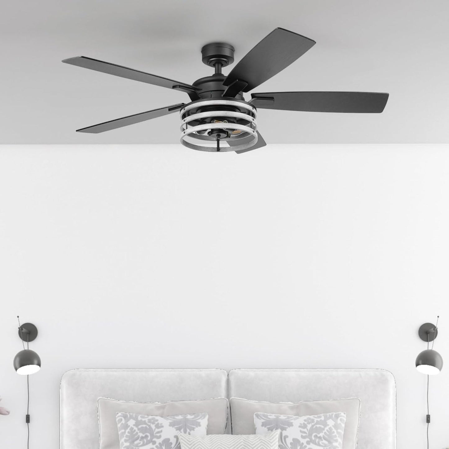 Honeywell Carnegie Ceiling Fan, Quiet Motor and Remote Control, 52", Matte Black