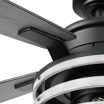 Honeywell Carnegie Ceiling Fan, Quiet Motor and Remote Control, 52", Matte Black