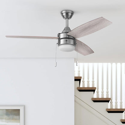 Honeywell Berryhill Ceiling Fan, Quiet Motor and Pull Chain, 48", Matte Black