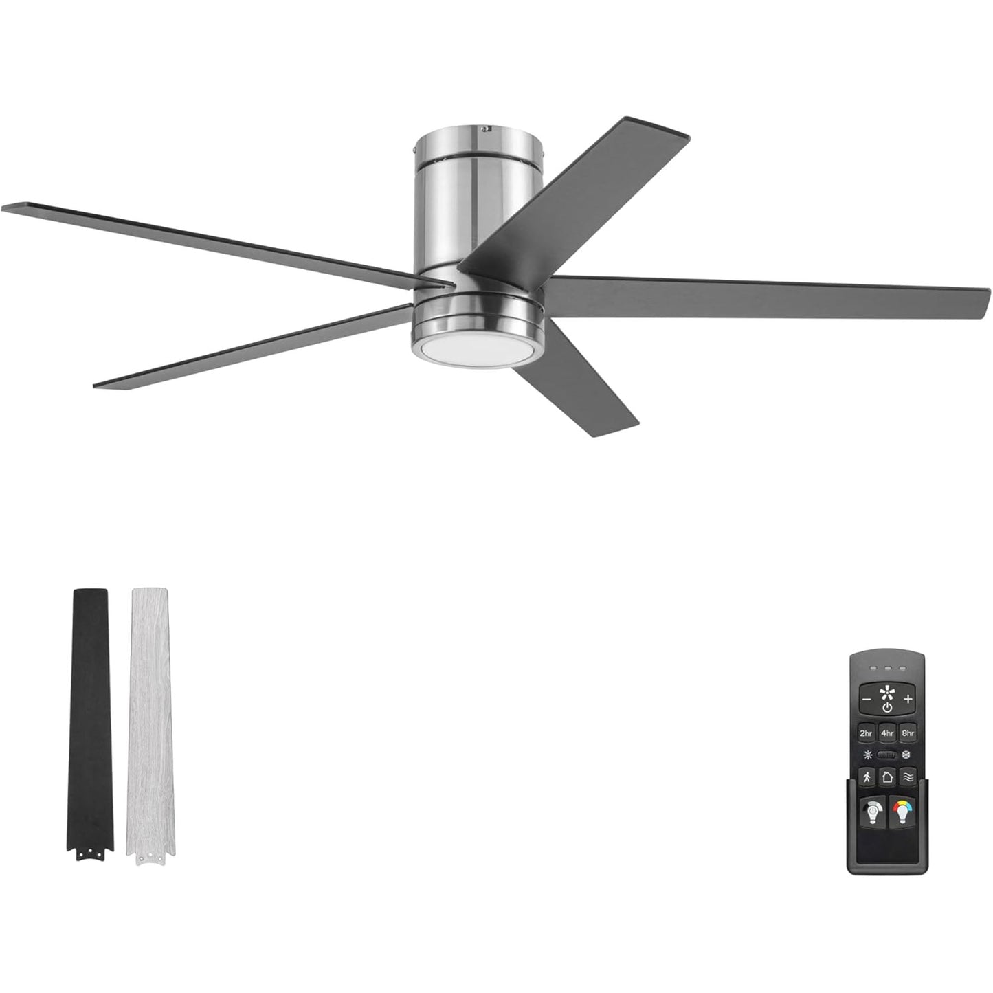 Honeywell Graceshire 52” Ceiling Fan with LED Light and Remote, Brushed Nickel
