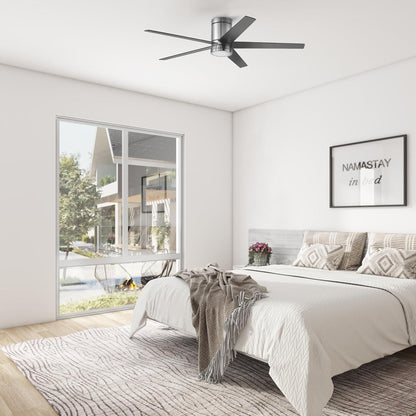 Honeywell Graceshire 52” Ceiling Fan with LED Light and Remote, Brushed Nickel