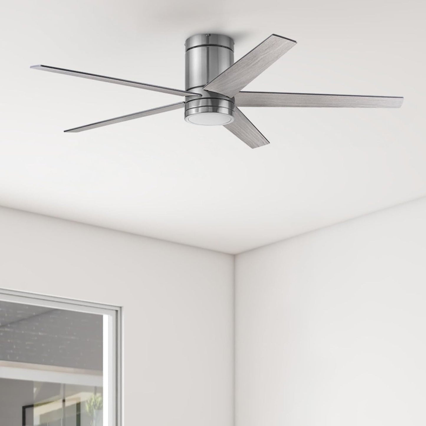 Honeywell Graceshire 52” Ceiling Fan with LED Light and Remote, Brushed Nickel