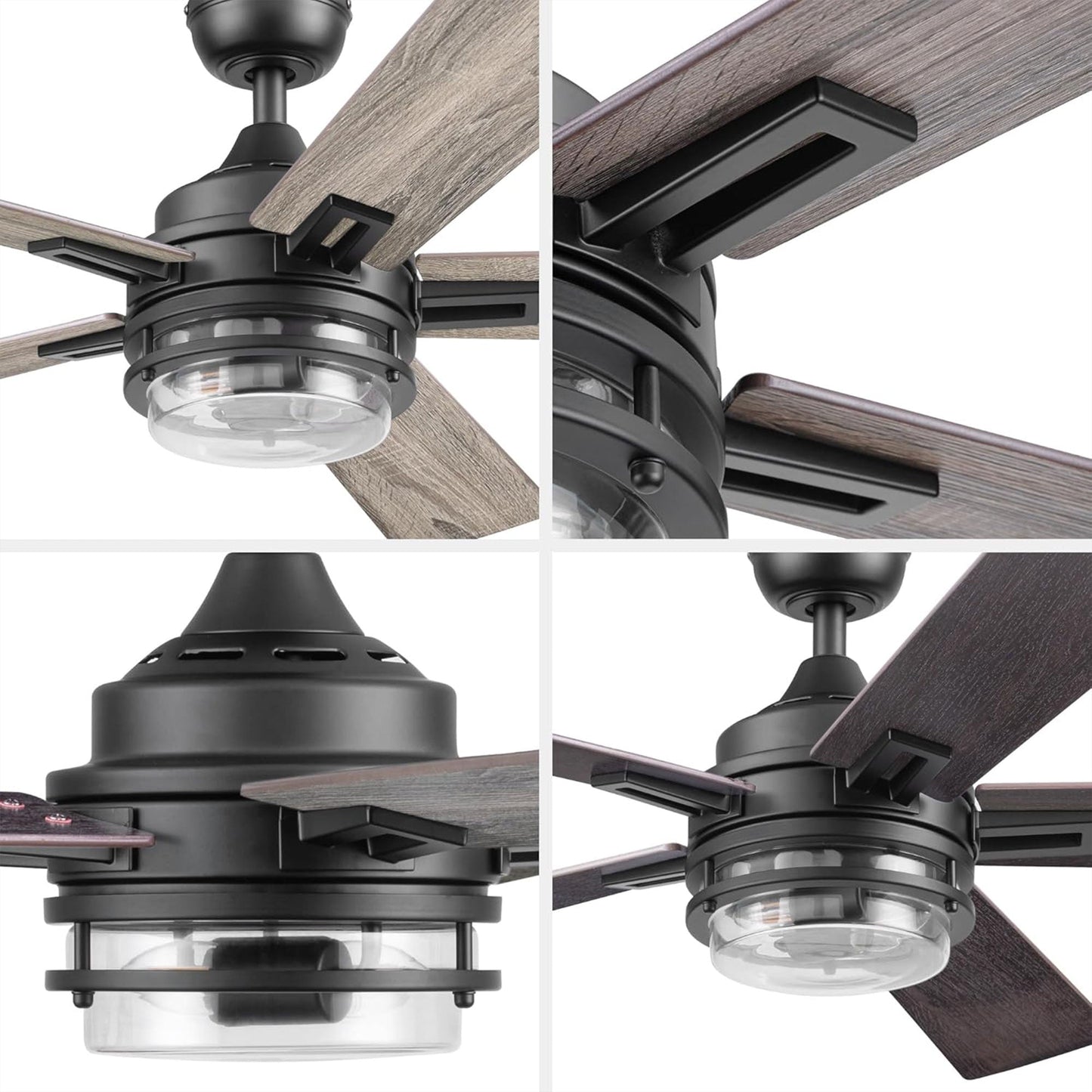 Honeywell Myers Park 52" Ceiling Fan w/ Remote, & Reversible Blades, Matte Black