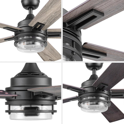 Honeywell Myers Park 52" Ceiling Fan w/ Remote, & Reversible Blades, Matte Black