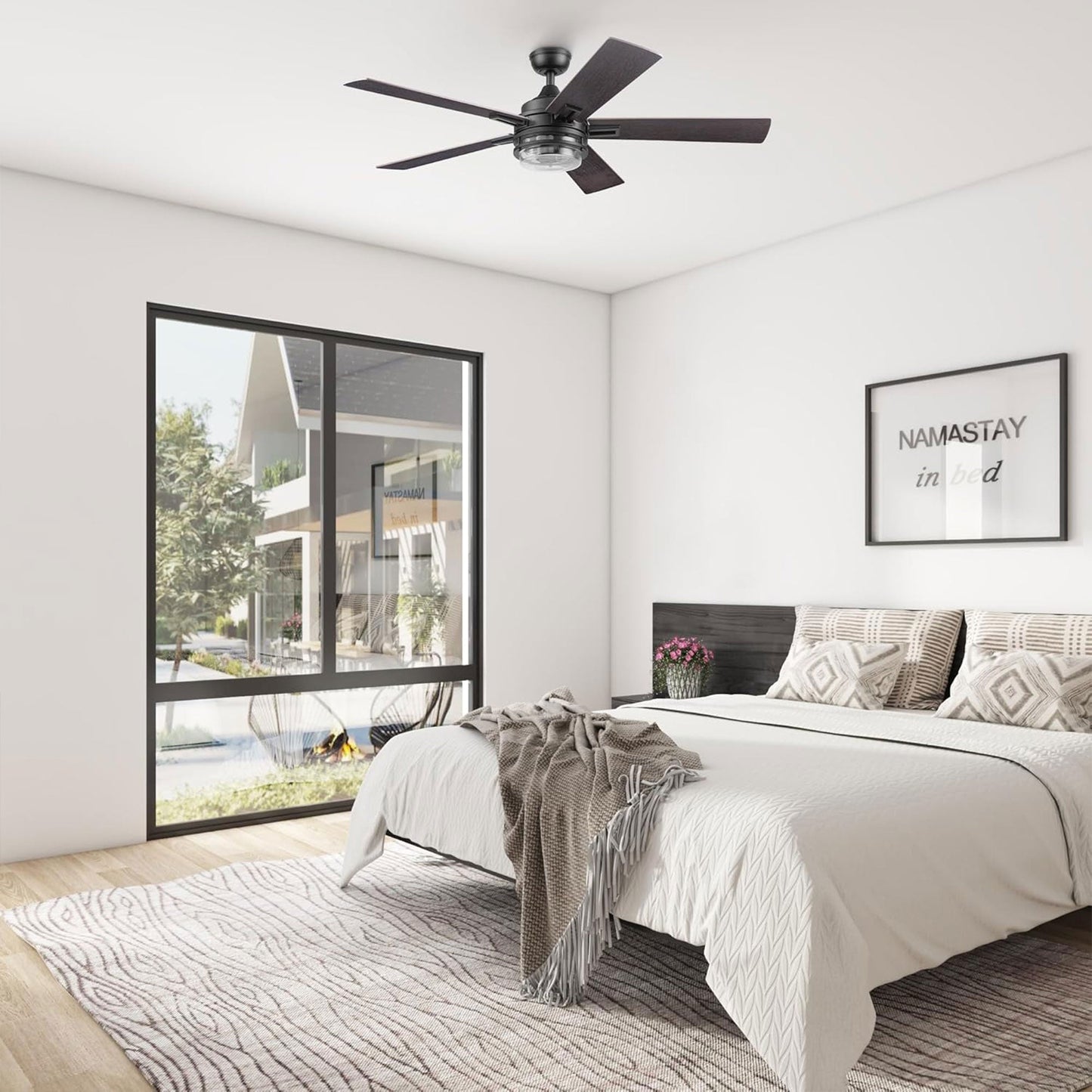 Honeywell Myers Park 52" Ceiling Fan w/ Remote, & Reversible Blades, Matte Black